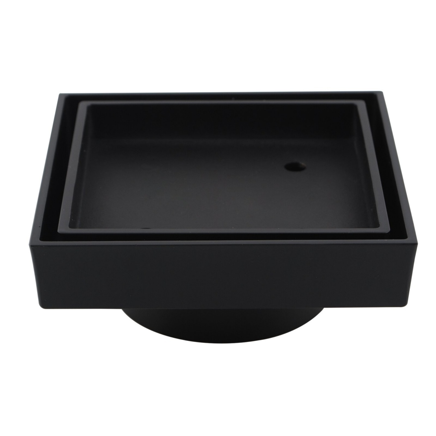115mm Solid Brass Tile Insert Shower Floor Waste Bathroom Square Great Drain Water Outlet Matte Black