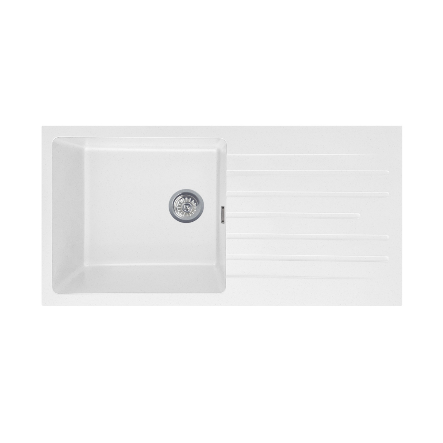 1000mm Granite Stone Single Bowl Kitchen Basin Sink Drainer Board Under/Top Mount Metallic Black/Metallic White