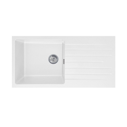 1000mm Granite Stone Single Bowl Kitchen Basin Sink Drainer Board Under/Top Mount Metallic Black/Metallic White