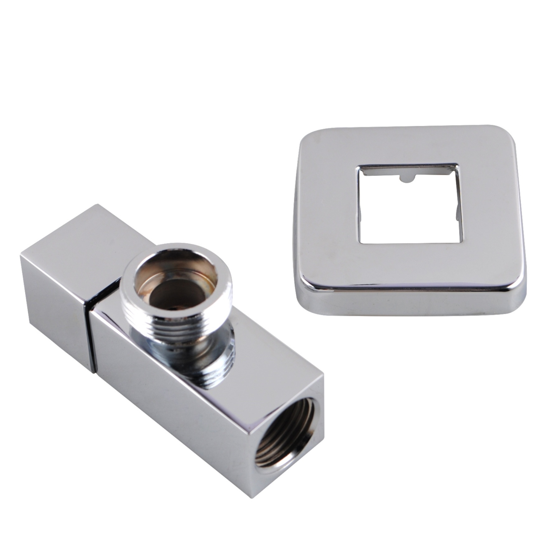 1/4 Turn Square Solid Brass Bathroom Laundry Washing Machine Taps Wall Mounted Twin Taps Chrome/Matte Black