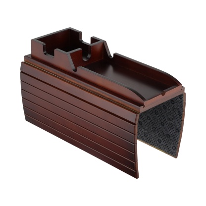 Multi-functional Bamboo Slide-Away Sofa Armrest Tray for Drinks Cellphone Remote Snacks Detachable Couch Arm Cup Holder Tray
