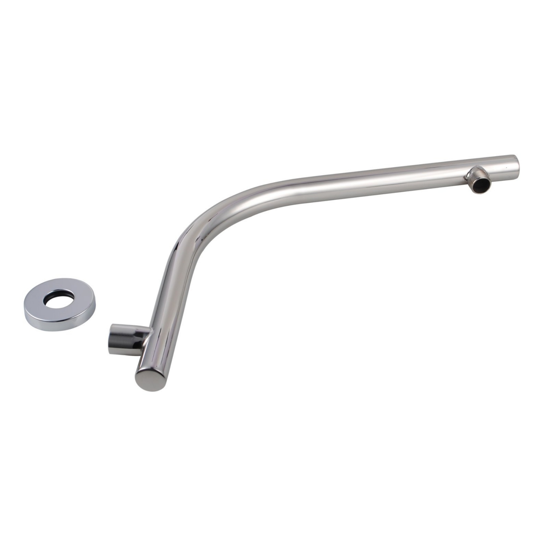 Round Gooseneck Wall Mounted Shower Arm Bathroom Extension Shower Arm for Rain Shower Head Set Chrome/Matte Black