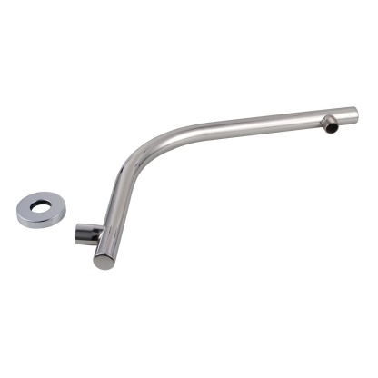 Round Gooseneck Wall Mounted Shower Arm Bathroom Extension Shower Arm for Rain Shower Head Set Chrome/Matte Black