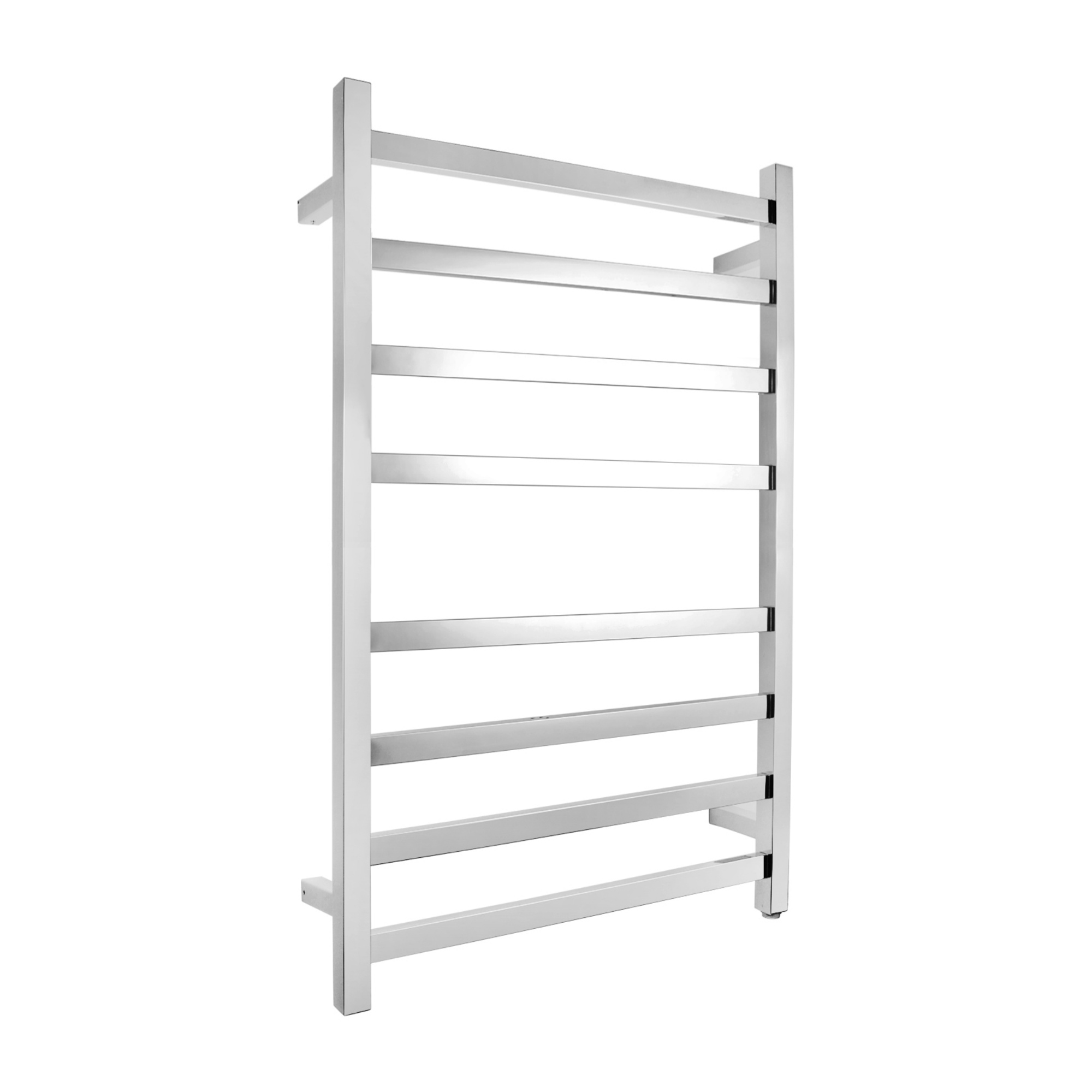 Square Stainless Steel Electric Heated Towel Rail Rack Wall Mounted Warmer Towel Holder 8 Bars Chrome/Matte Black/Gunmetal Grey/Brushed Yellow Gold
