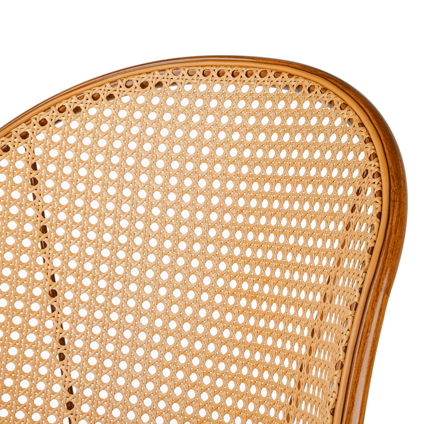 PU Leather Dining Side Chairs Curved Rattan Back Seat Metal Legs Set of 2 Black/White(Natural)