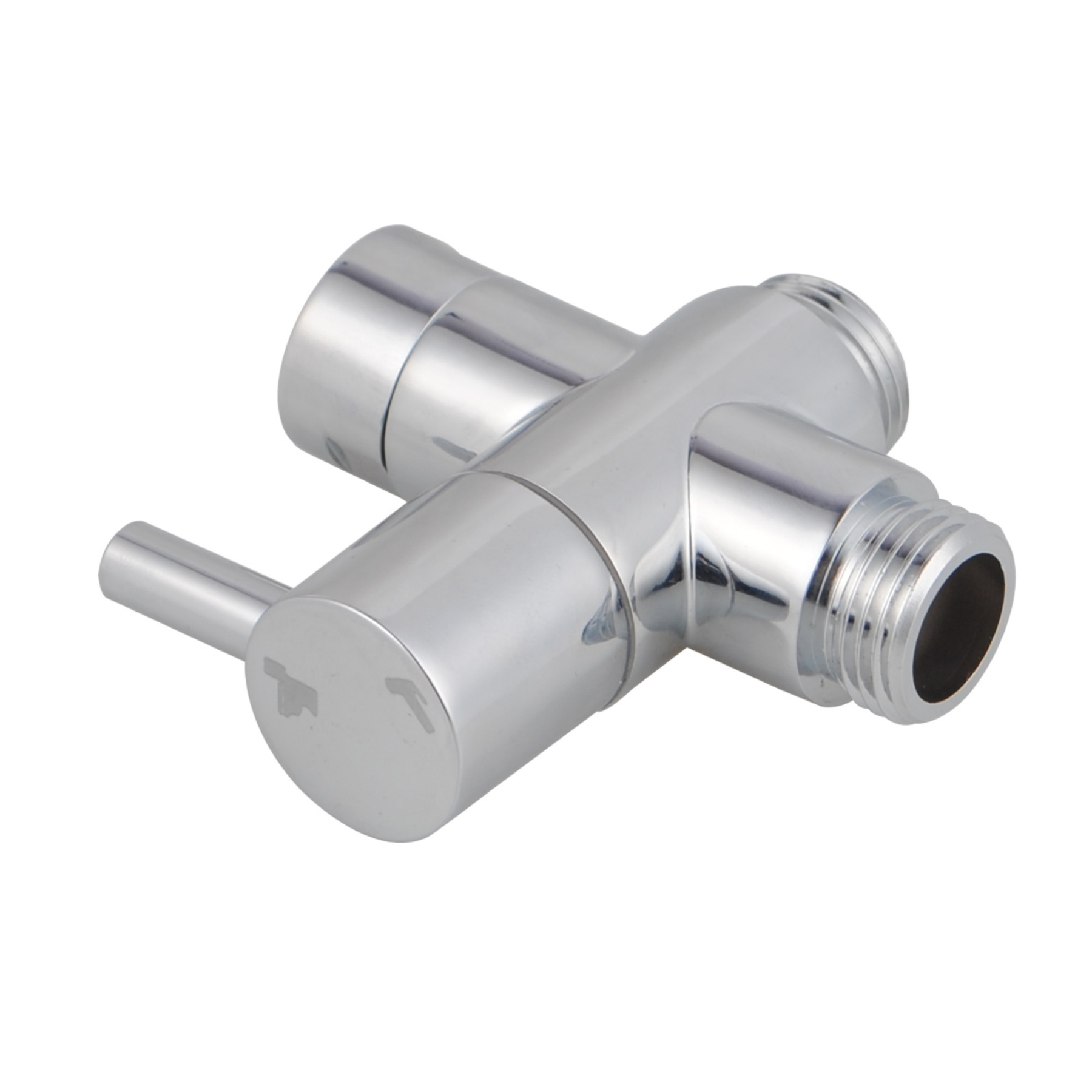 Bathroom Toilet Douch Bidet Diverter Valve Shower Shattaf Sprayer Water Adapter Chrome/Black