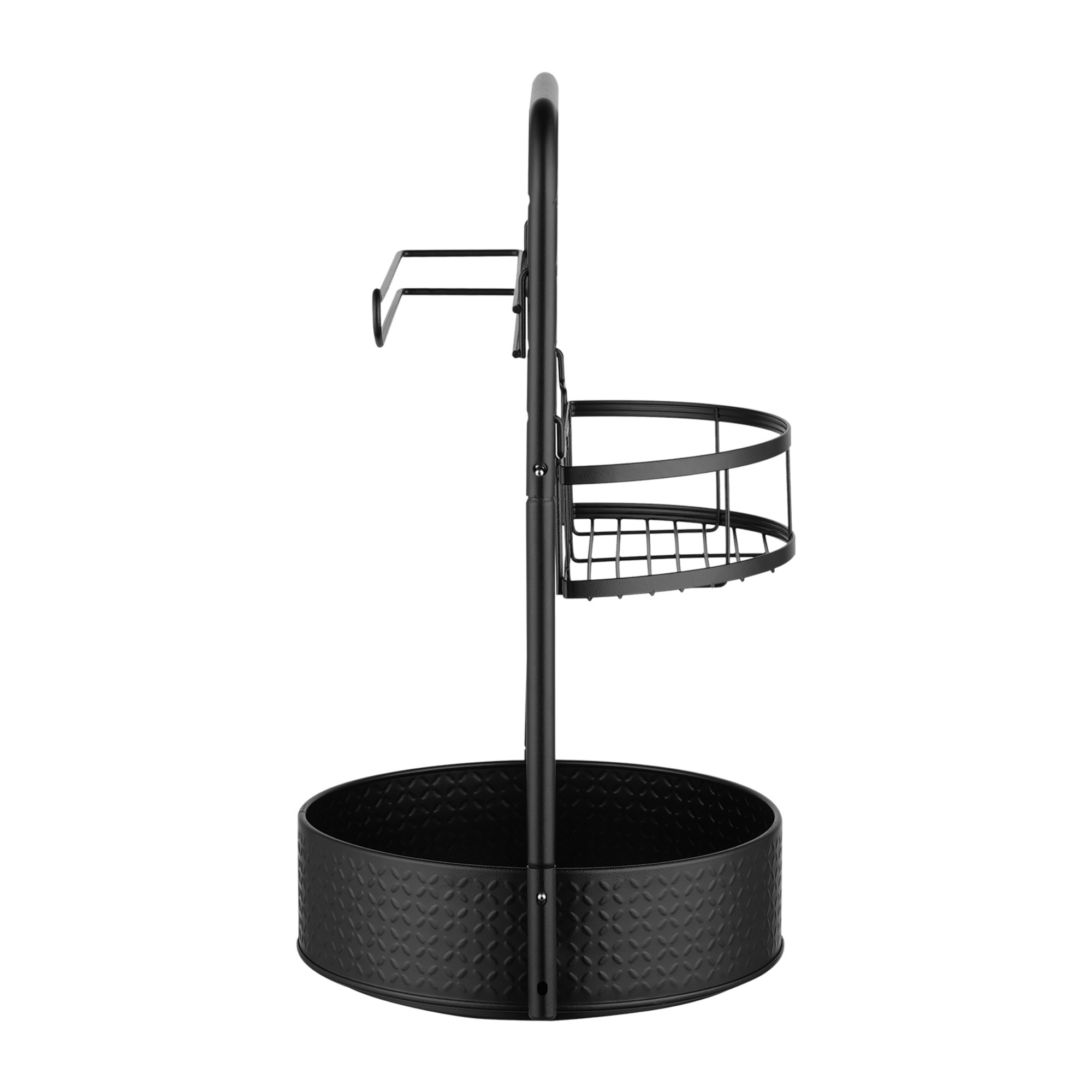 2 Tier Kitchen Rotating Spice Seasoning Lazy Susan Organizer Rack Paper Hanger Black Bathroom Cosmetics Lotion Storage Towel Holder