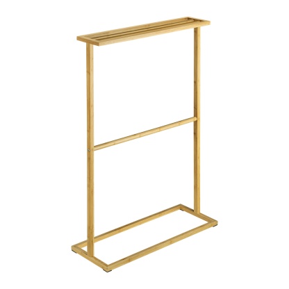 Bathroom Freestanding Bamboo Towel Drying Organizer Rail Rack Clothes Storage Hanger Holder 