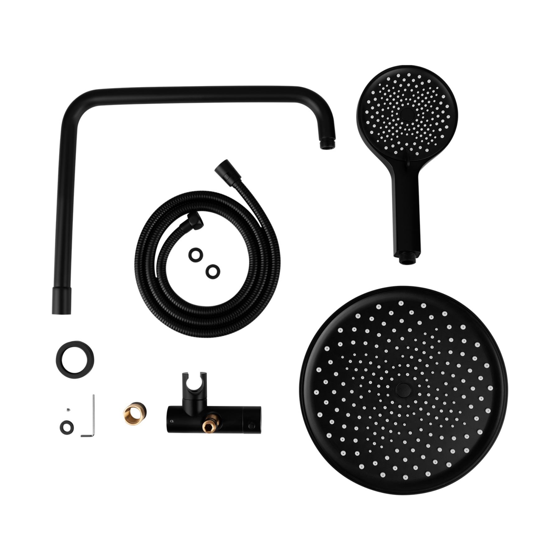 Round 10“ Rainfall Shower Head Set Chrome Twin Shower 3 Function Hand-held Shower Head Shower Arm