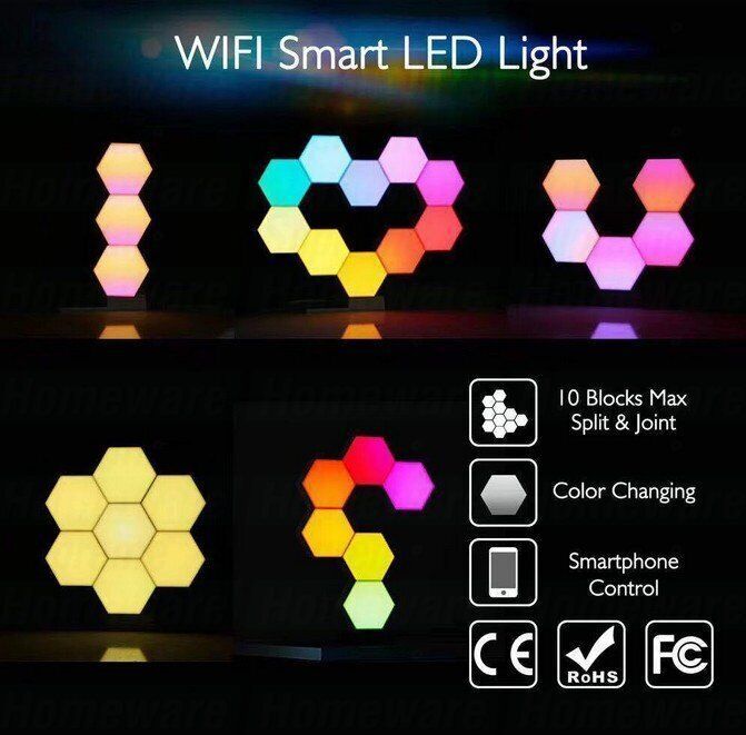 28 pcs LifeSmart Wifi Smart LED Intelligent APP Control Panel Light Christmas Tree Gift Gaming Lighting Party Light DIY