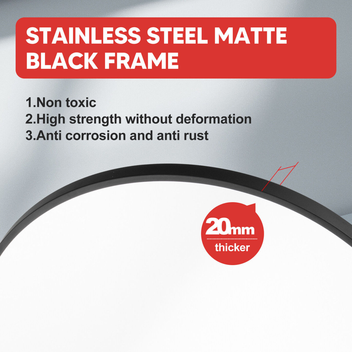 Oval Black Stainless Steel Frame Wall Bathroom Vanity Mirror Makeup Home Mirror Decor 500*700mm/ 560*900mm