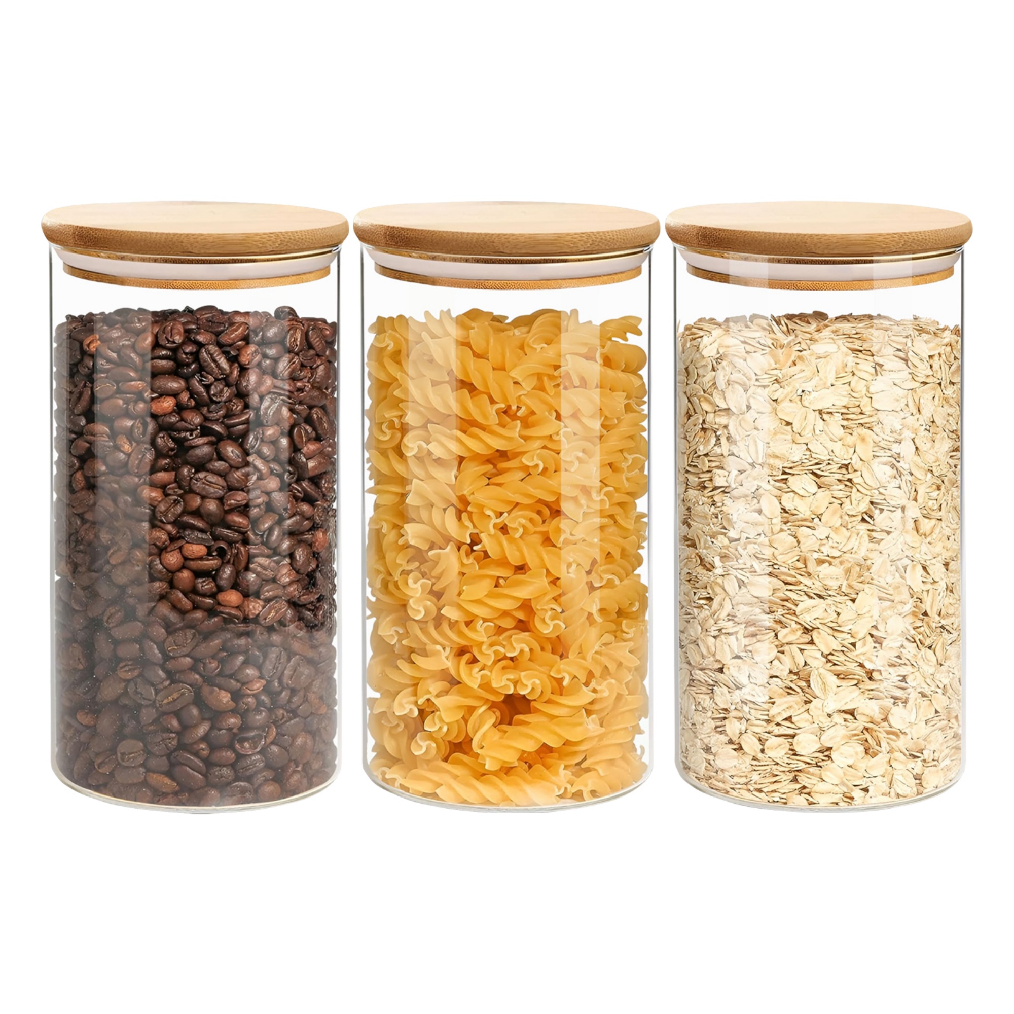3PCs 750ml Airtight Glass Preserving Jars Candy Tea Coffee Bean Storage Container Bottle