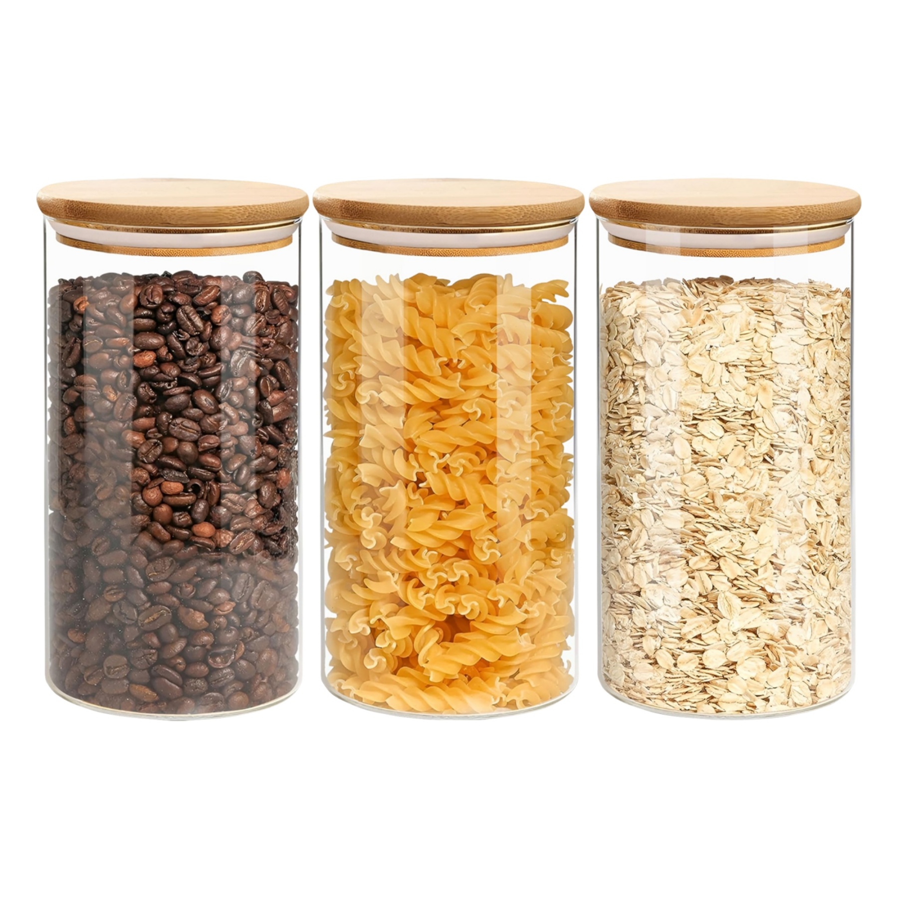 3PCs 750ml Airtight Glass Preserving Jars Candy Tea Coffee Bean Storage Container Bottle