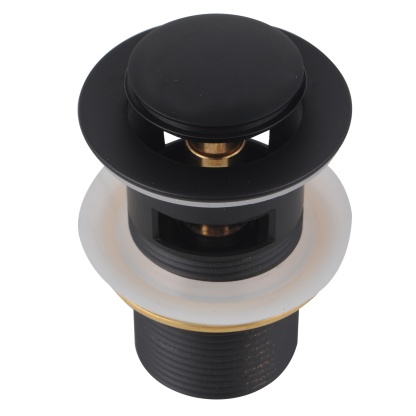 32/40mm Solid Brass Pop Up Waste Overflow Bathroom Basin Vanity Push Plug Drain Chrome/Matte Black/Brushed Gold