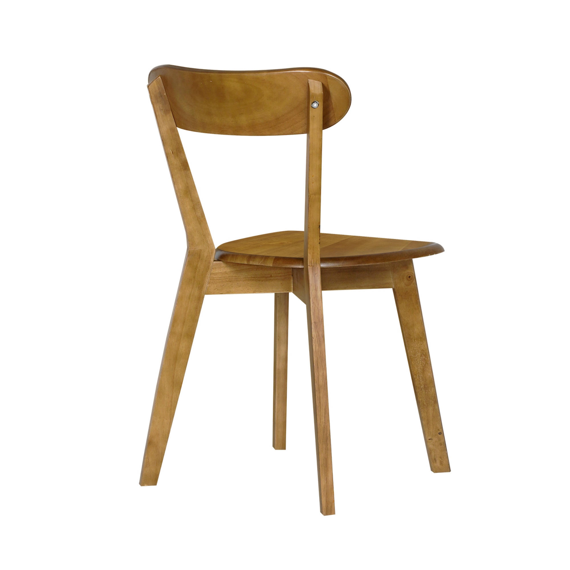 2PCs Rubber Wood Dining Chairs for Home Kitchen Restaurant Walnut/Natural/Black