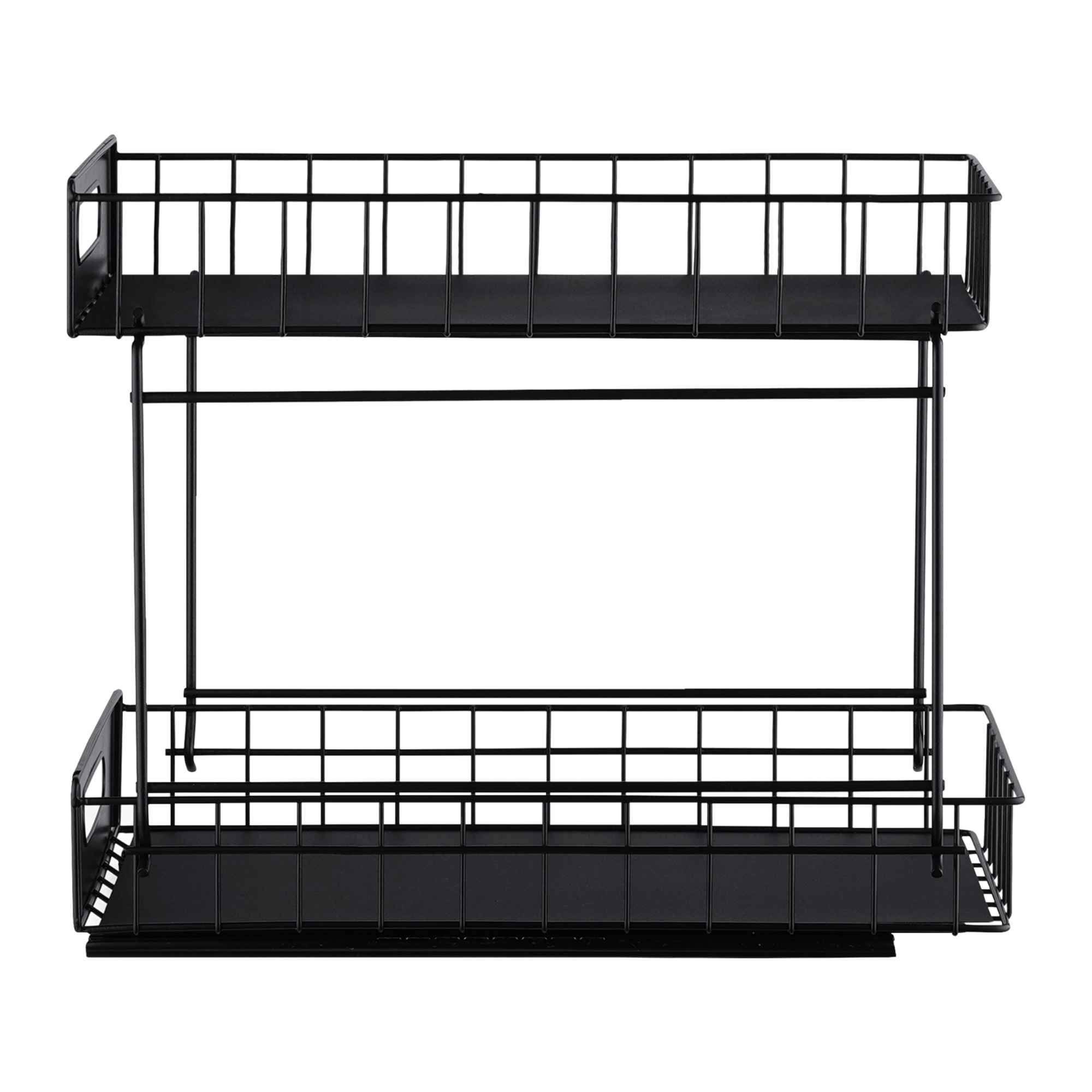 2 Tier Pull-Out Under Sink Organizer Rack Kitchen Bathroom Essentials Storage Pull-Out Cabinet Drawer Black