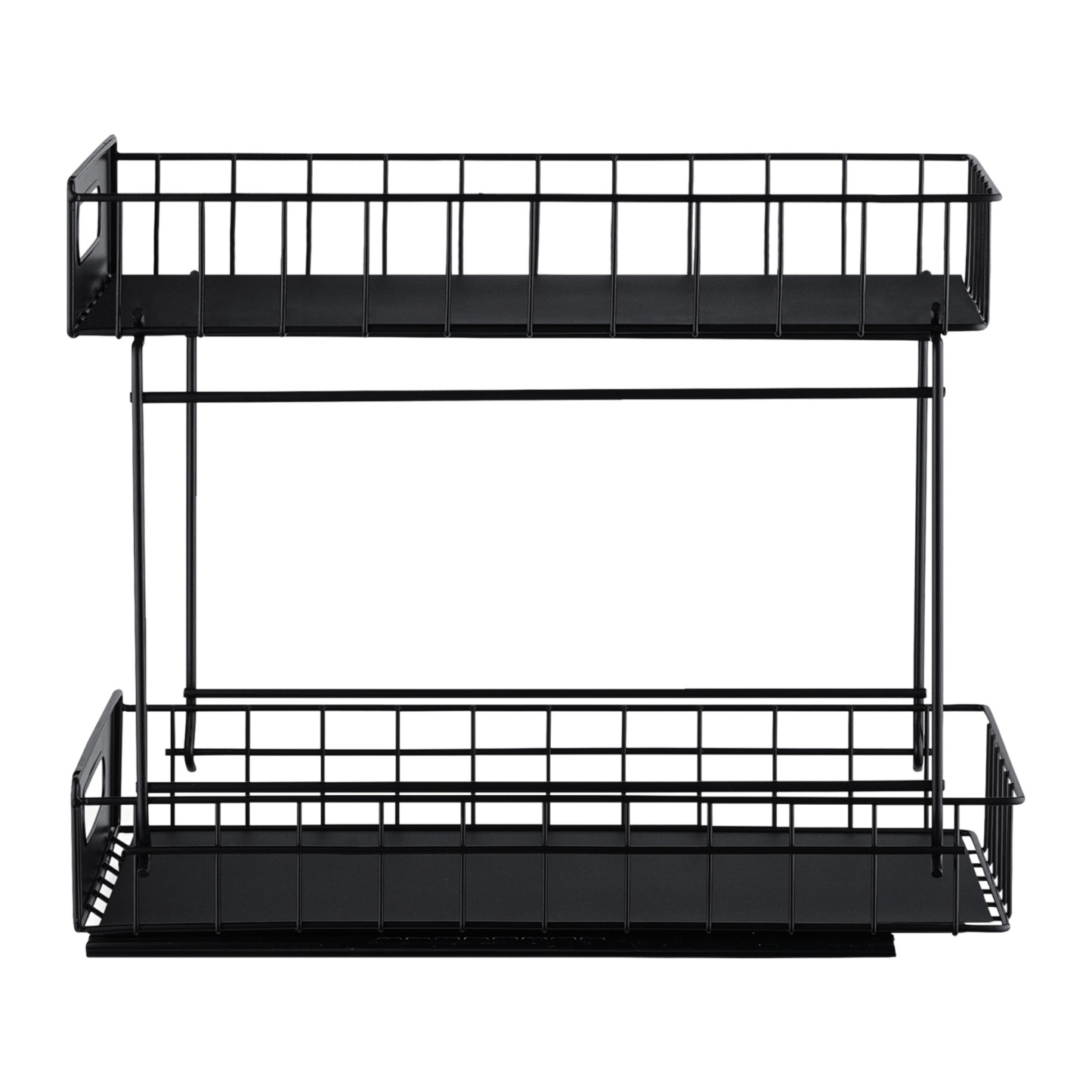 2 Tier Pull-Out Under Sink Organizer Rack Kitchen Bathroom Essentials Storage Pull-Out Cabinet Drawer Black