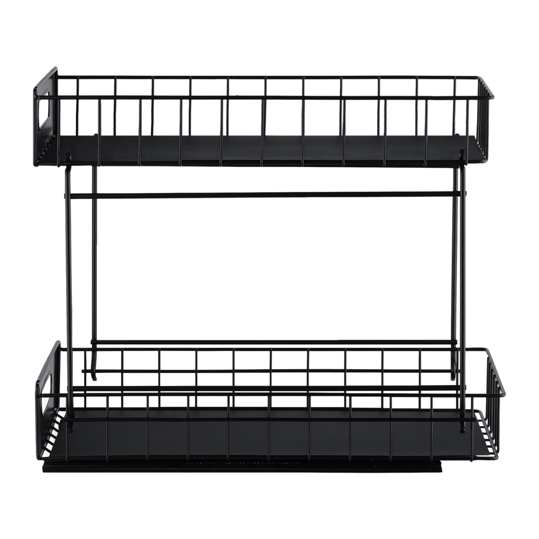 2 Tier Pull-Out Under Sink Organizer Rack Kitchen Bathroom Essentials Storage Pull-Out Cabinet Drawer Black
