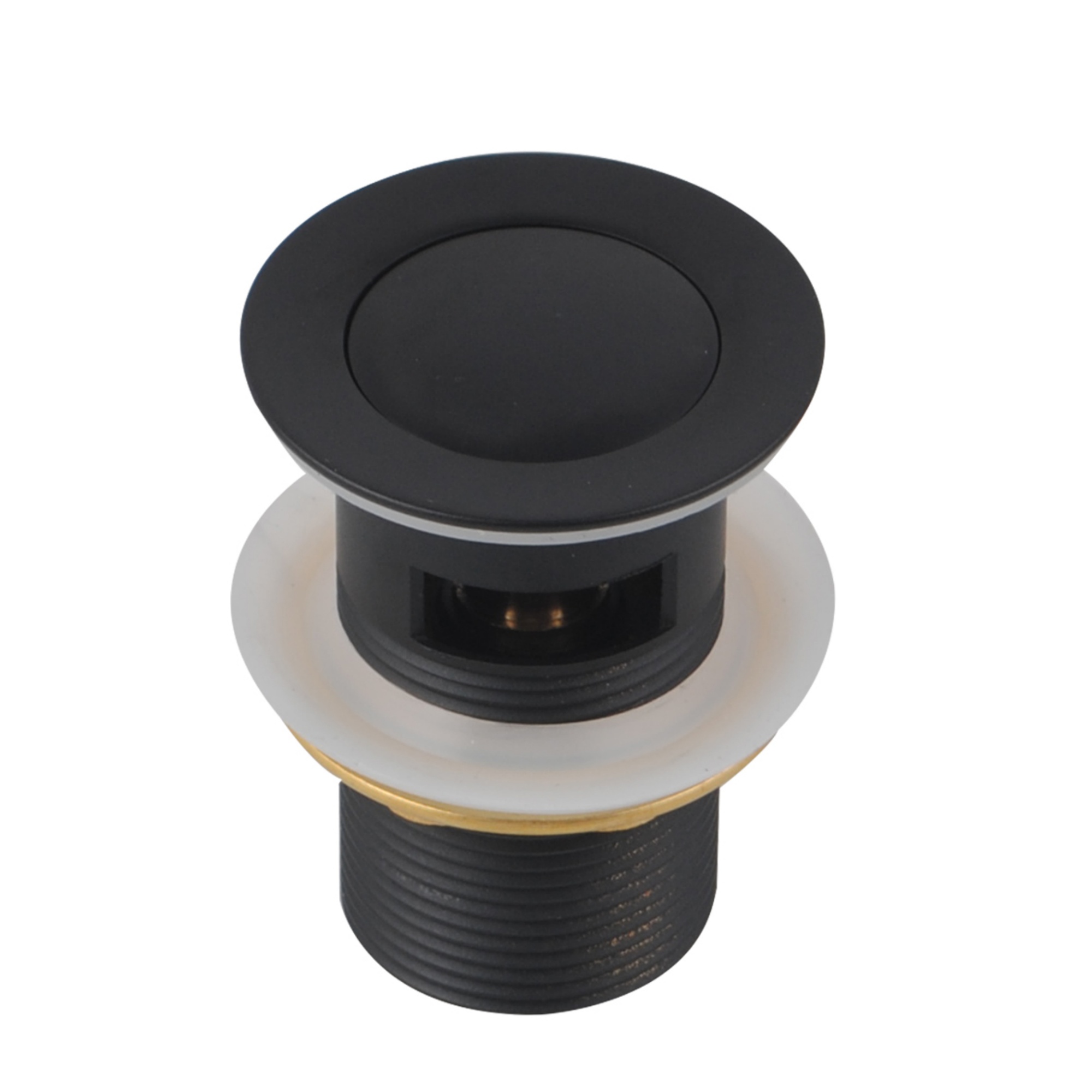 32/40mm Solid Brass Pop Up Waste Overflow Bathroom Basin Vanity Push Plug Drain Chrome/Matte Black/Brushed Gold