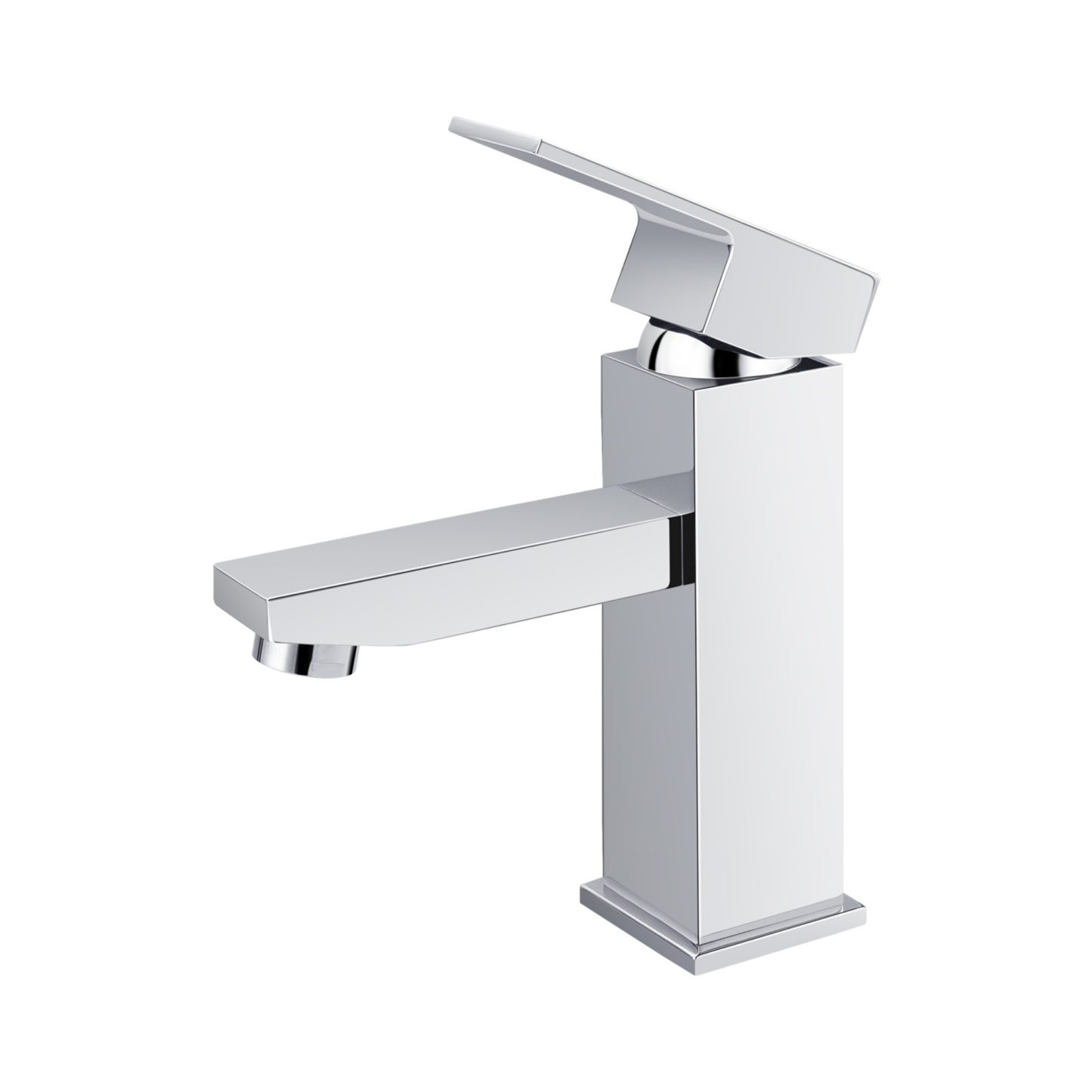 Square Brass Basin Mixer Tap Bathroom Laundry Sink Vanity Flick Faucet Chrome/Black