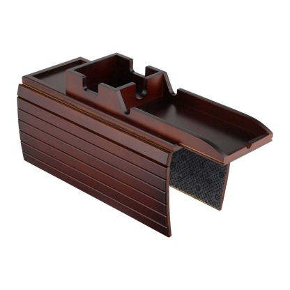 Multi-functional Bamboo Slide-Away Sofa Armrest Tray for Drinks Cellphone Remote Snacks Detachable Couch Arm Cup Holder Tray