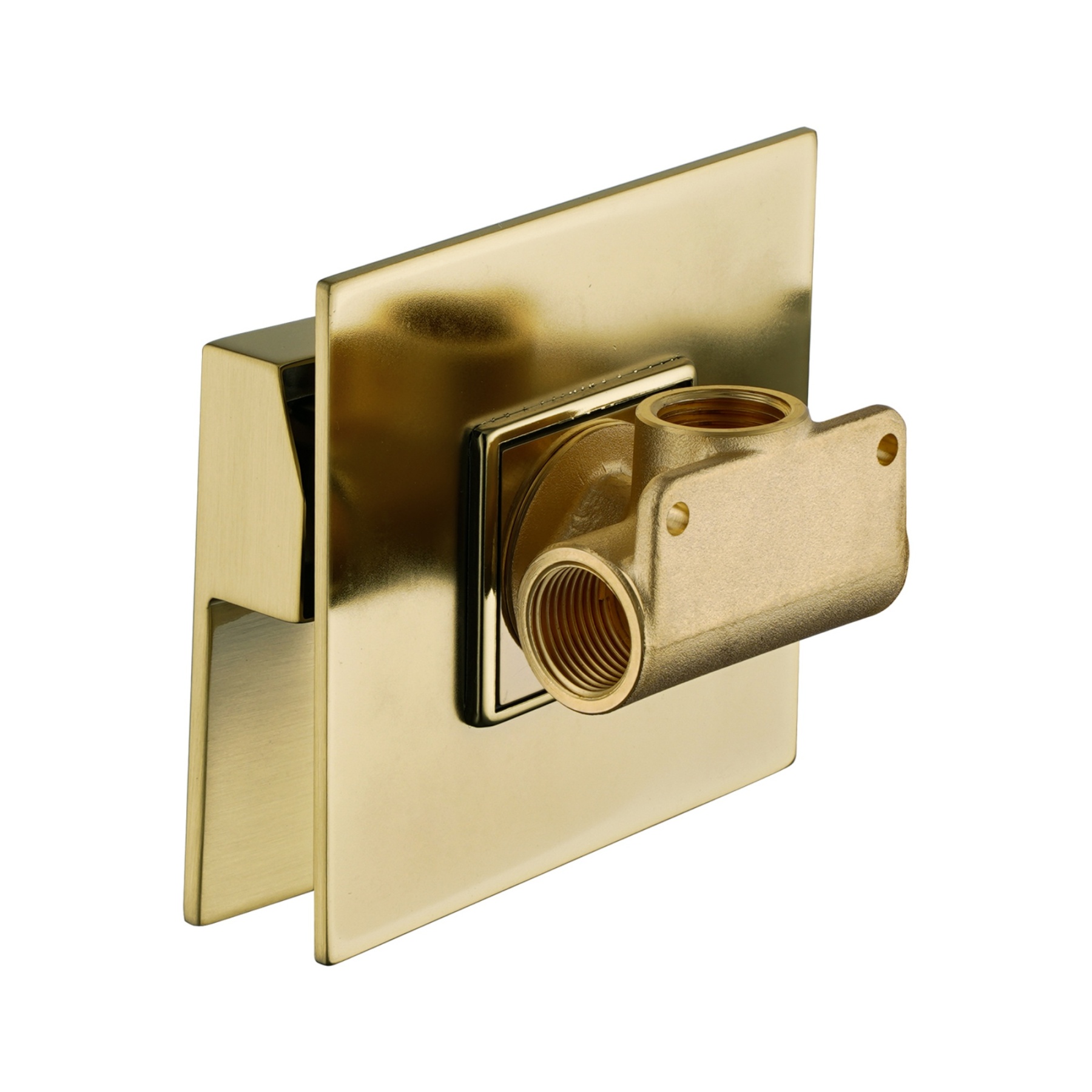 Square Brass Built-in Bath Shower Mixer Tap Bathroom Basin Sink Flick Mixer Tap Chrome / Matte Black / Brushed Yellow Gold / Gunmetal Grey