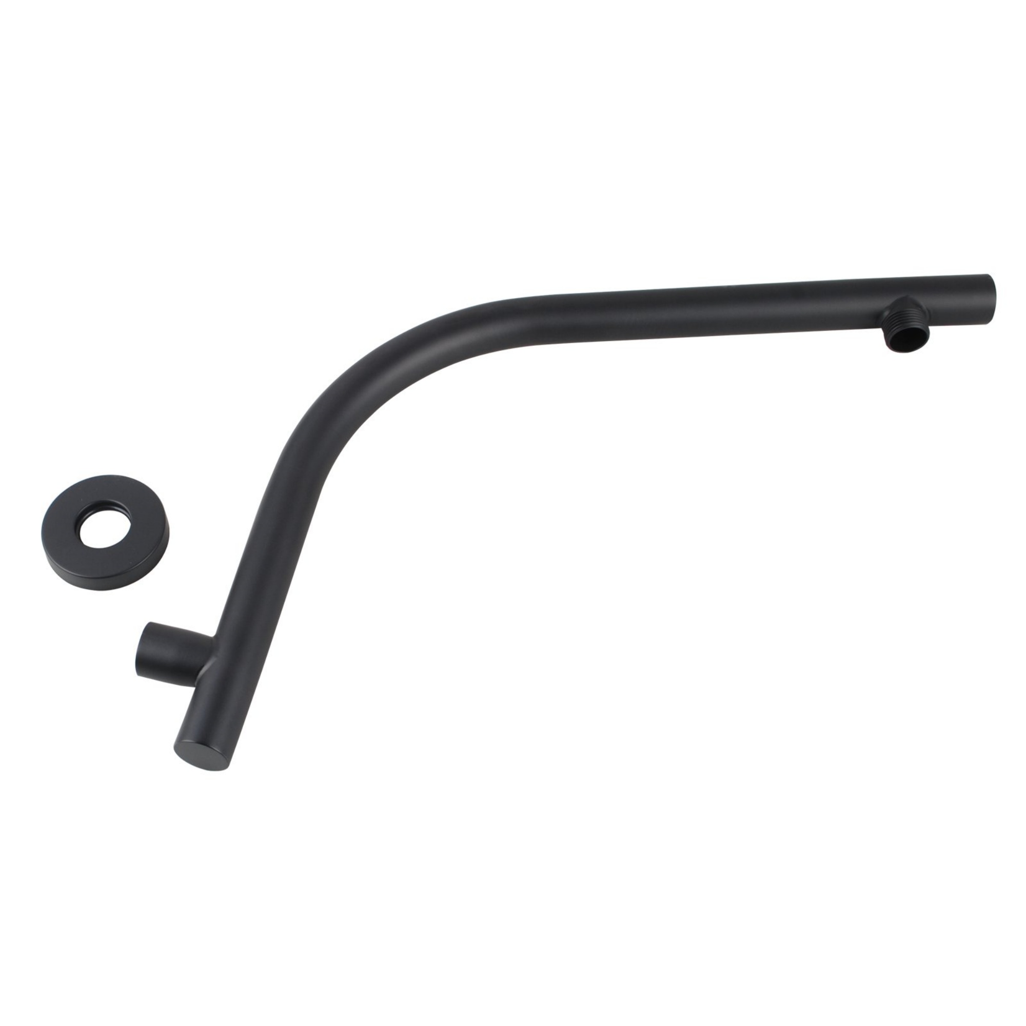 Round Gooseneck Wall Mounted Shower Arm Bathroom Extension Shower Arm for Rain Shower Head Set Chrome/Matte Black