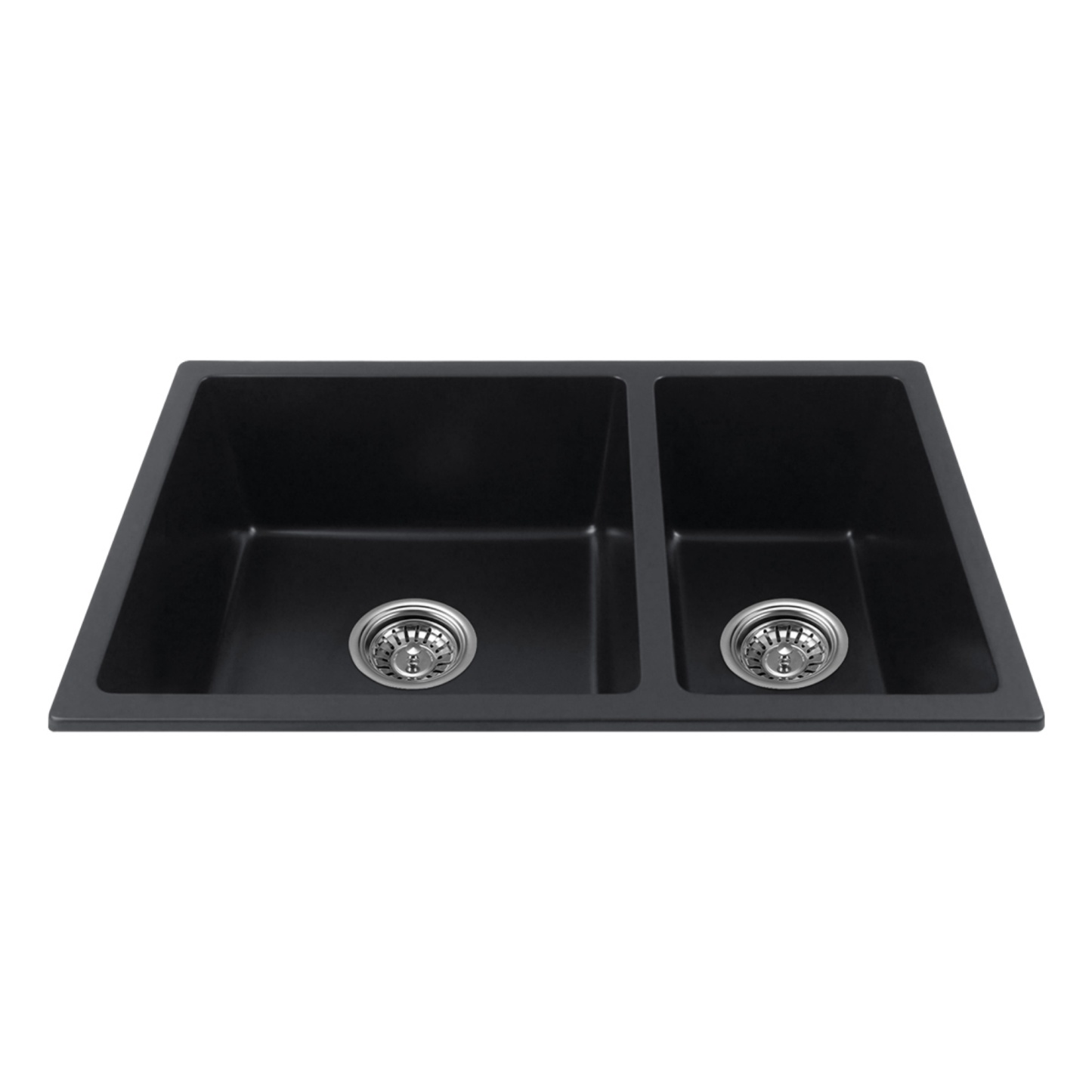 Granite Quartz Stone Double Bowl Kitchen Sink Top/Under Mount Laundry Basin Sink White/Black