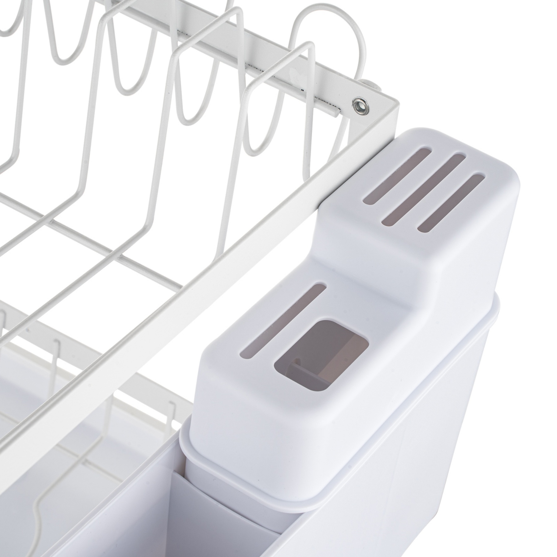 Kitchen Sink Drain Storage Rack Dish Bowl Cup Cutlery Drying Holder Black / White