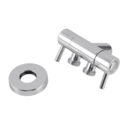 Brass Wall Mounted Dual Water Flow Control Bathroom Toilet Bidet Cistern Valve Stop Adapter Chrome/Black