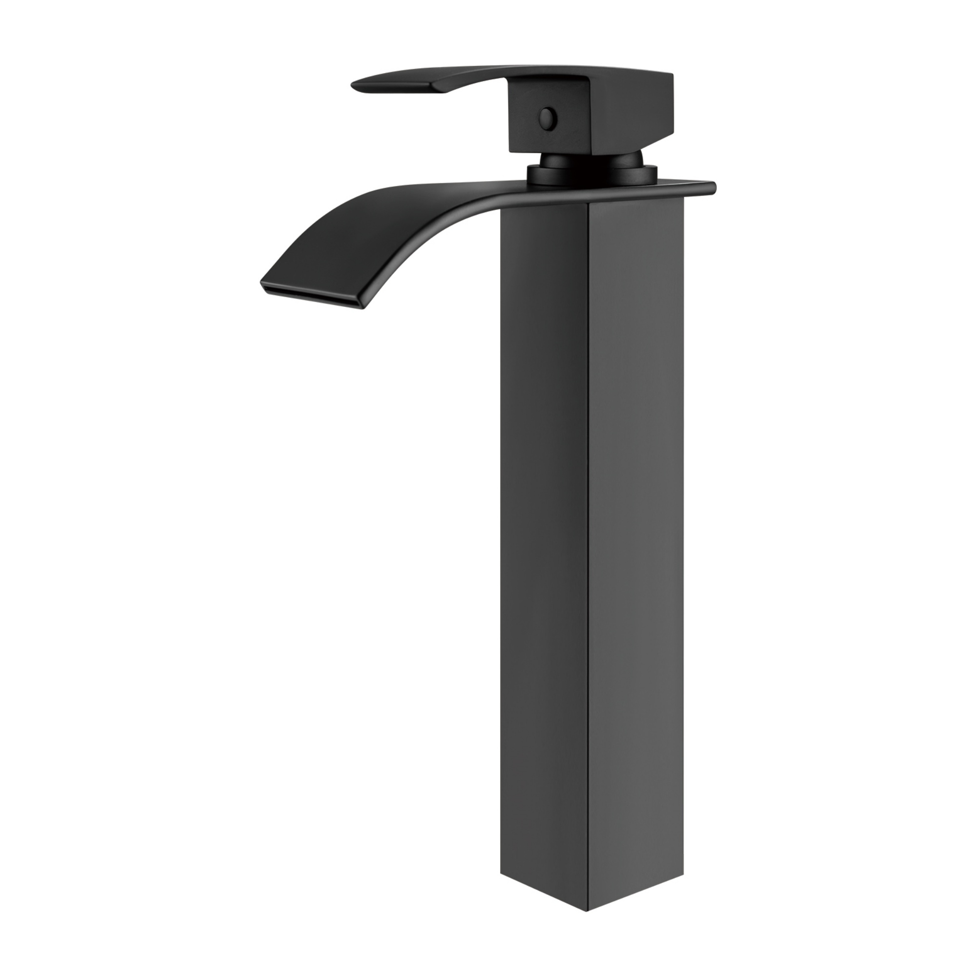 Bathroom Basin Square Tall Mixer Tap Laundry Sink Vanity Counter Top Waterfall Spout Faucet Chrome/Black