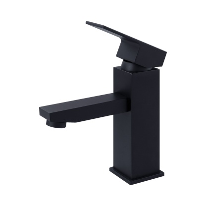 Square Brass Basin Mixer Tap Bathroom Laundry Sink Vanity Flick Faucet Chrome/Black