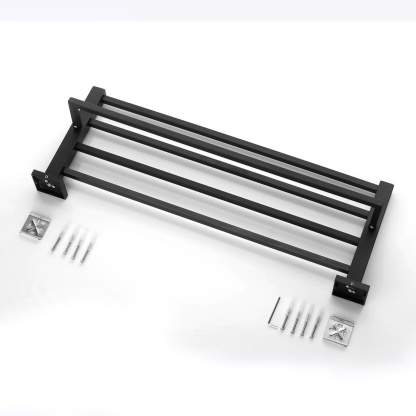 600mm Wall Mounted Stainless Steel Double Towel Rack Rail Bathroom Clothes Shelf Hanger Holder Chrome/Matte Black