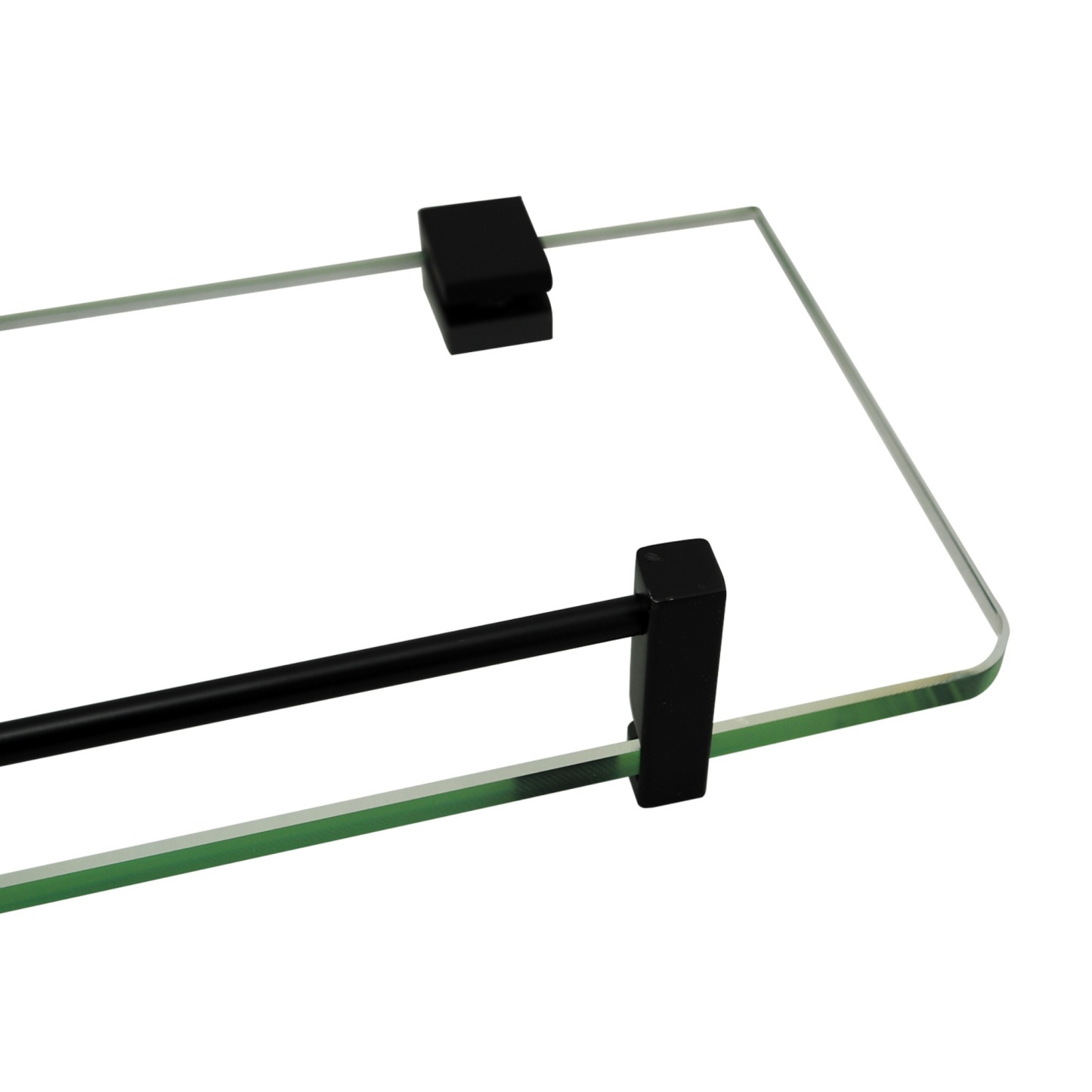 500mm Bathroom Glass Single Shelf Bath Shower Towel Clothes Holder Hanger Rail Rack Chrome/Black