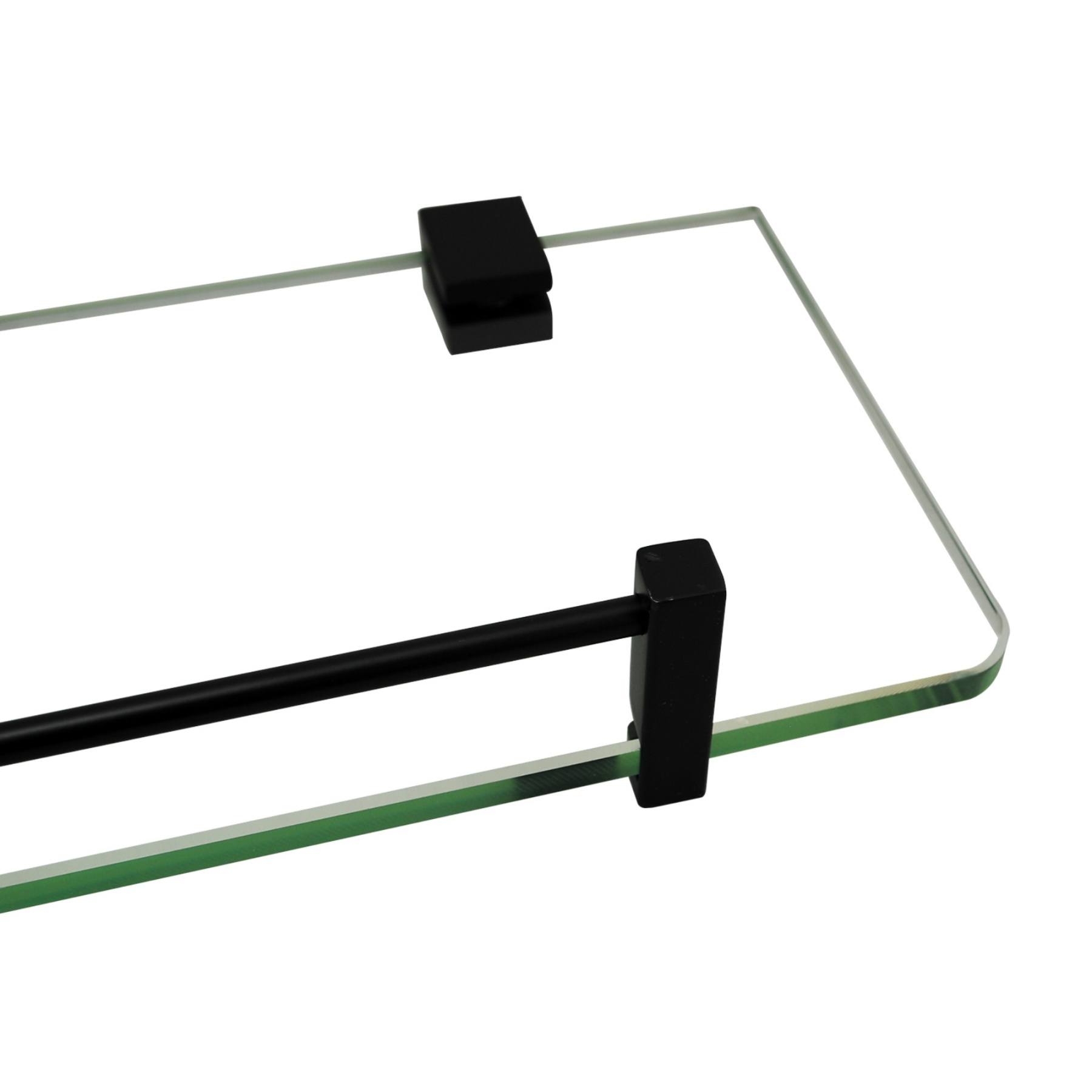 500mm Bathroom Glass Single Shelf Bath Shower Towel Clothes Holder Hanger Rail Rack Chrome/Black