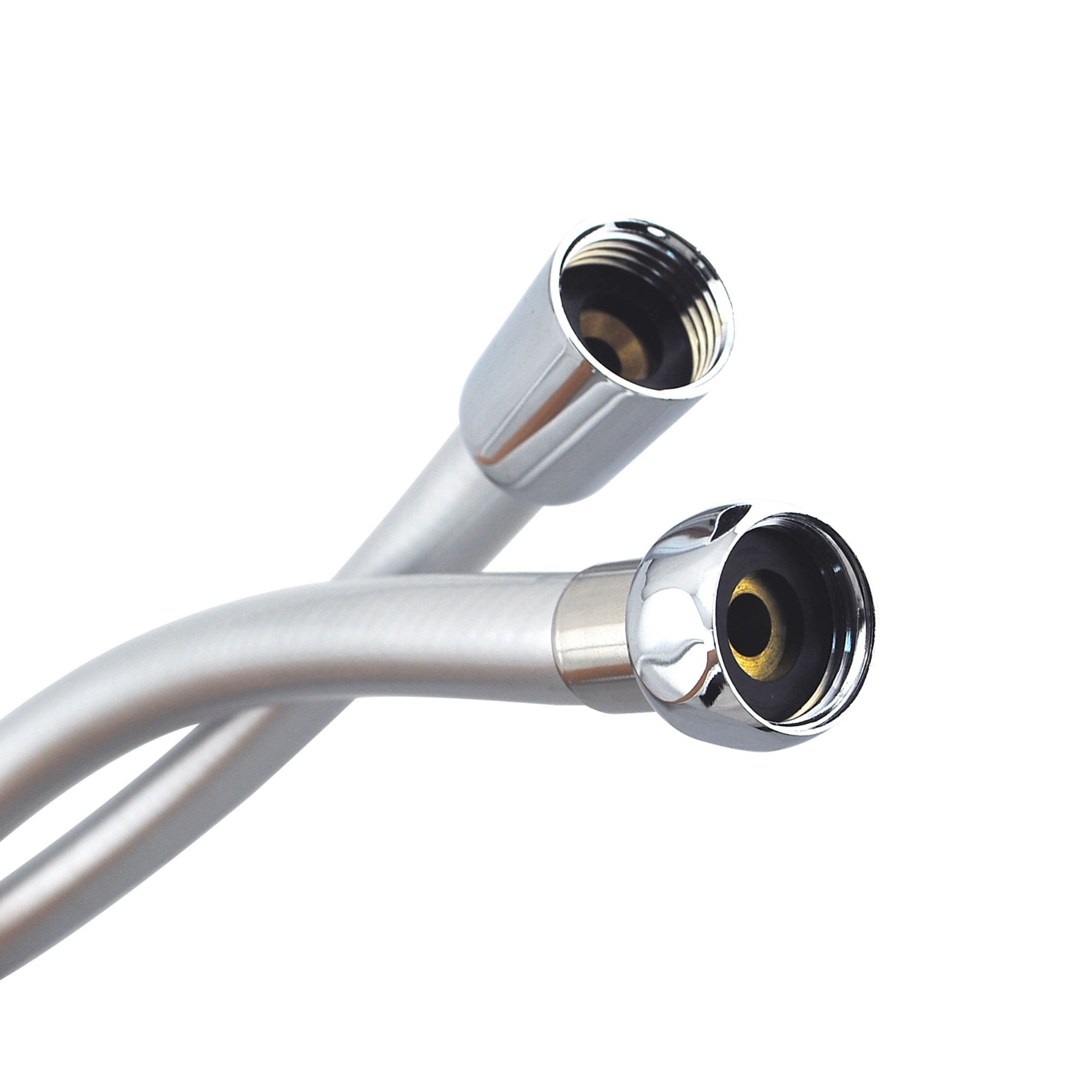 1500mm Flexible PVC Water Hose Bathroom Hand Held Shower Hose Pipe Connector Silver/Black