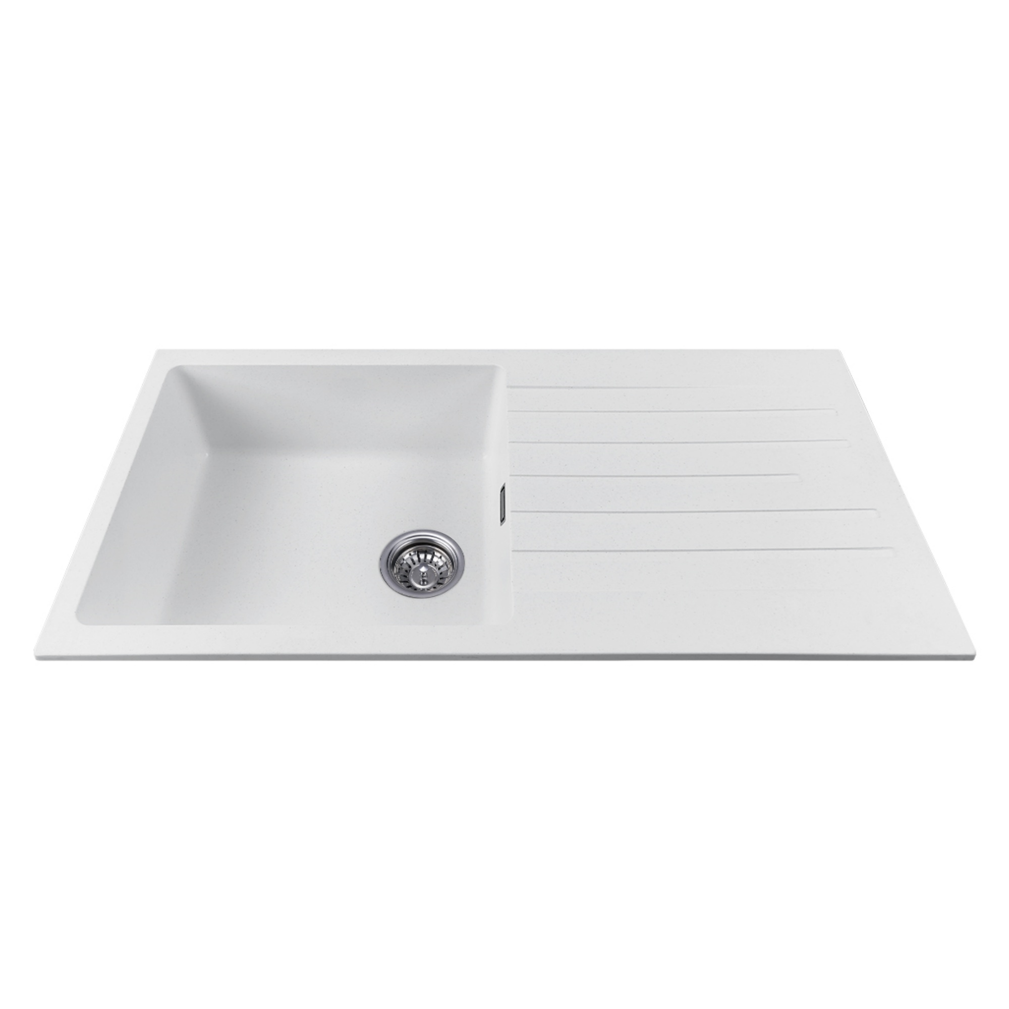 1000mm Granite Stone Single Bowl Kitchen Basin Sink Drainer Board Under/Top Mount Metallic Black/Metallic White