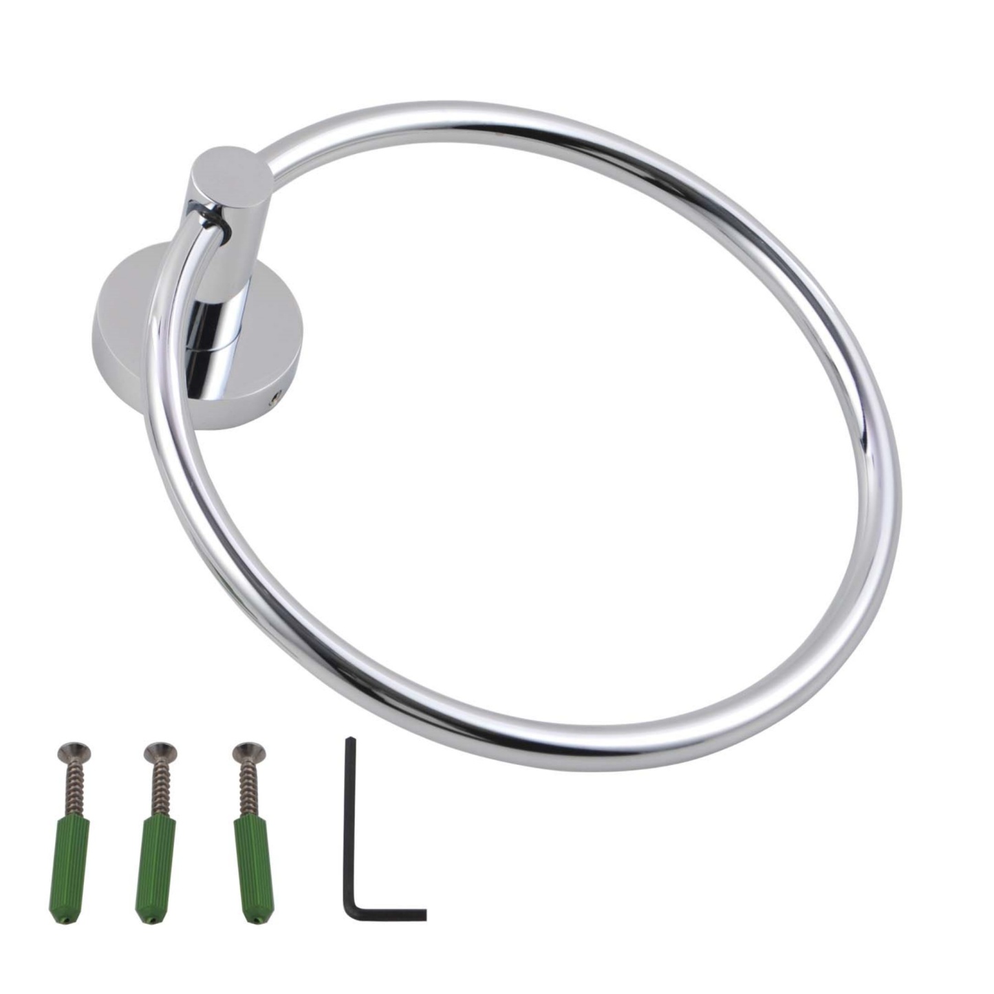Round Stainless Steel Wall Mounted Hand Towel Ring Rack Rail Bathroom Circle Towel Hanger Holder 