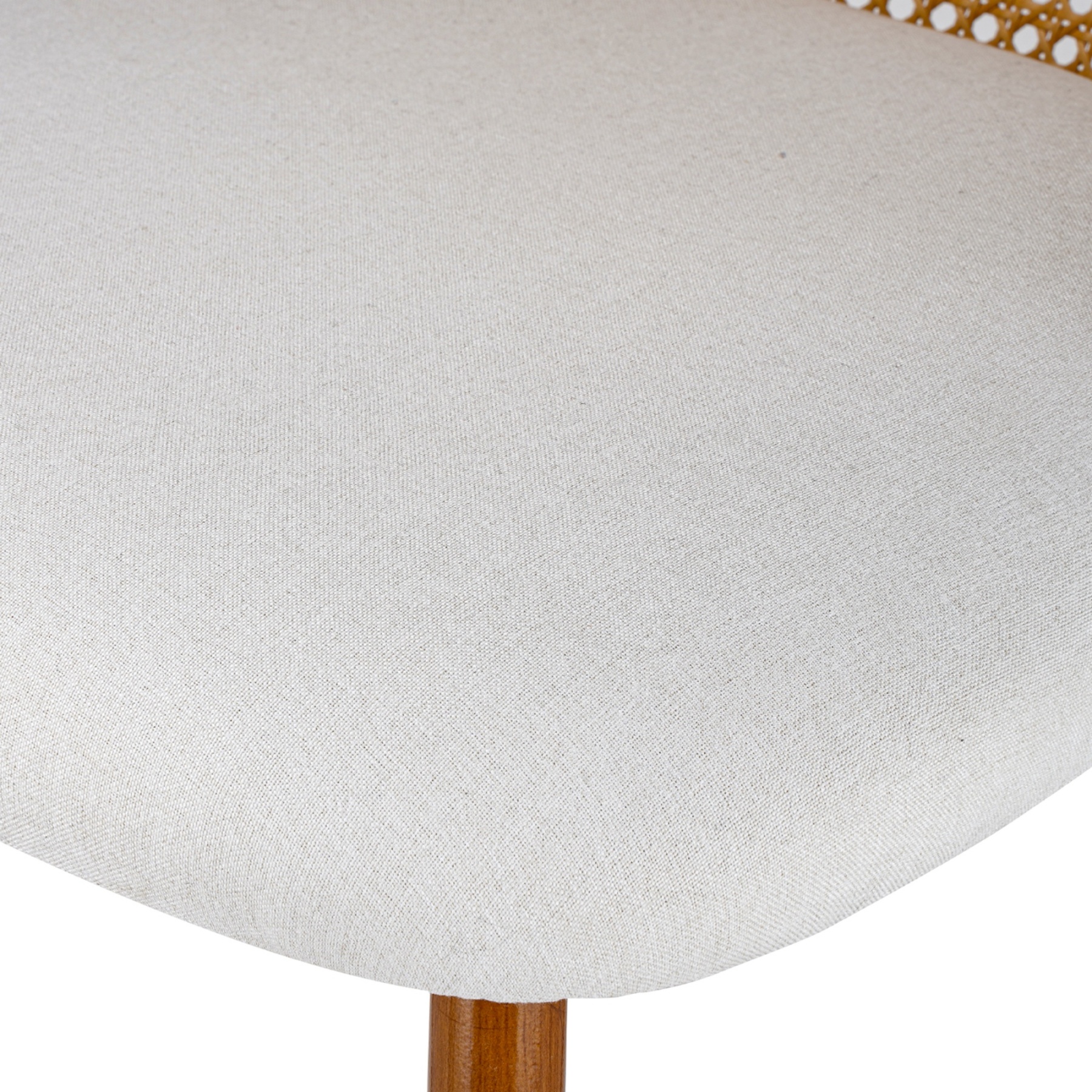 PU Leather Dining Side Chairs Curved Rattan Back Seat Metal Legs Set of 2 Black/White(Natural)