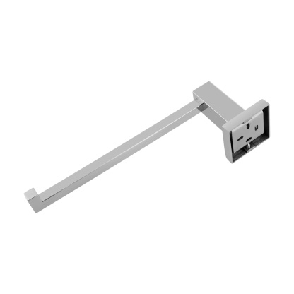 Bathroom Square Stainless Steel Towel Holder Rail Hook Wall Mounted Single Towel Hanger Hand Bar Chrome/Matte Blac;