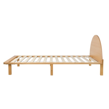 Bedroom Pine Wood Bed Frame Wooden Base Platform Round Bedhead Oak Single