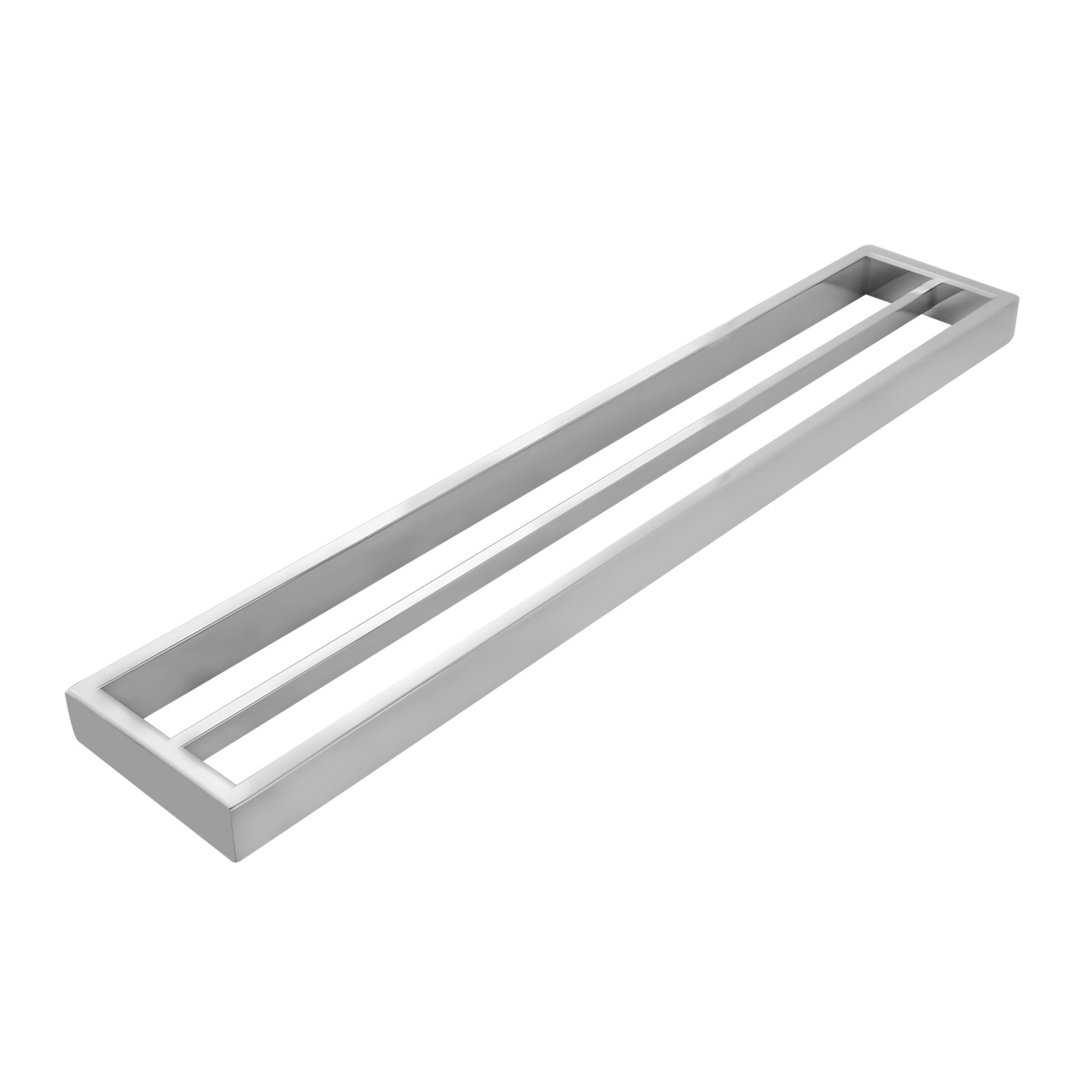 600mm Bathroom Square Stainless Steel Double Towel Rail 2 Bars Clothes Hanger Holder Rack Chrome/Black