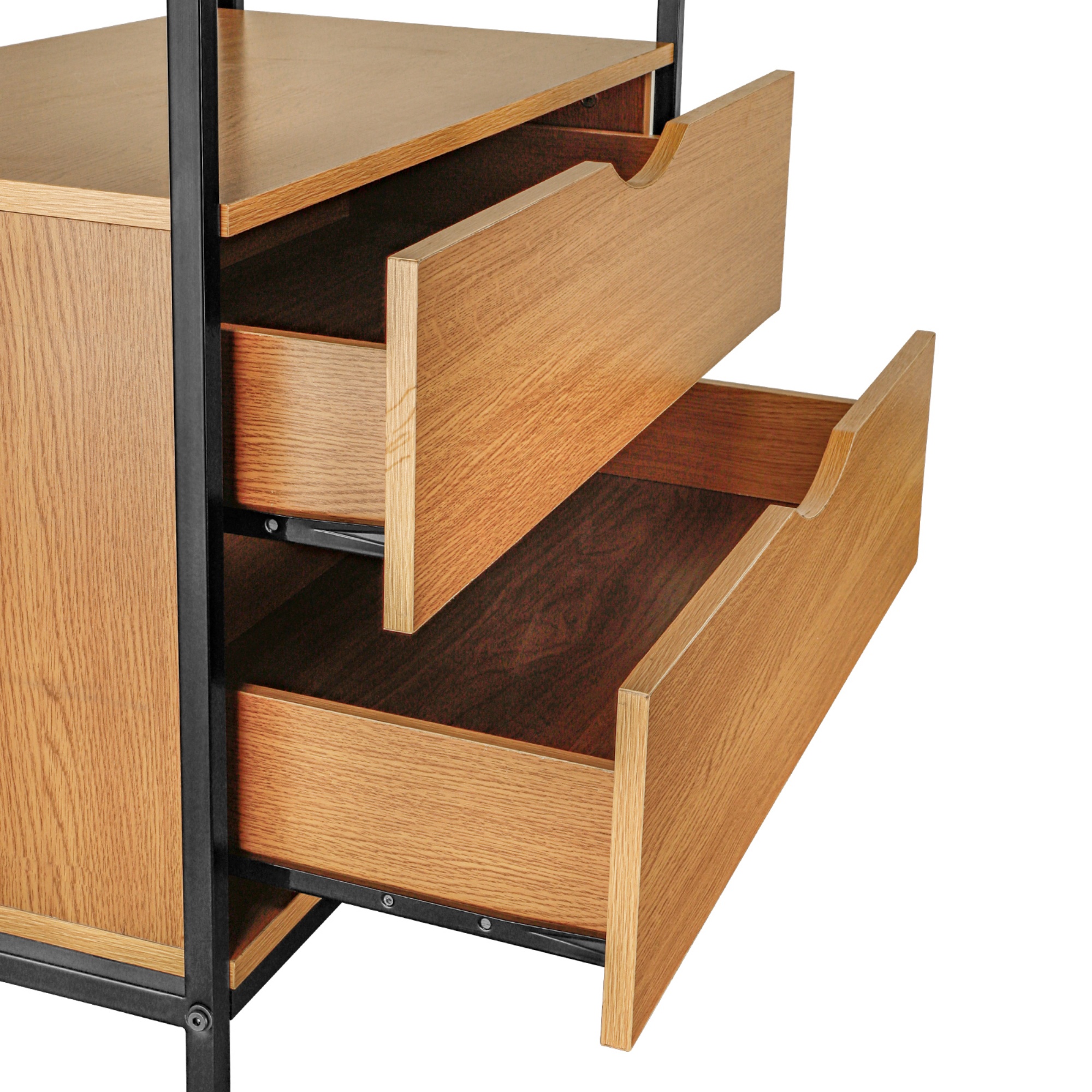 2 Drawer Cabinet Open Wardrobe Clothes Storage Organizer Coat Garment Hanger Rail Rack