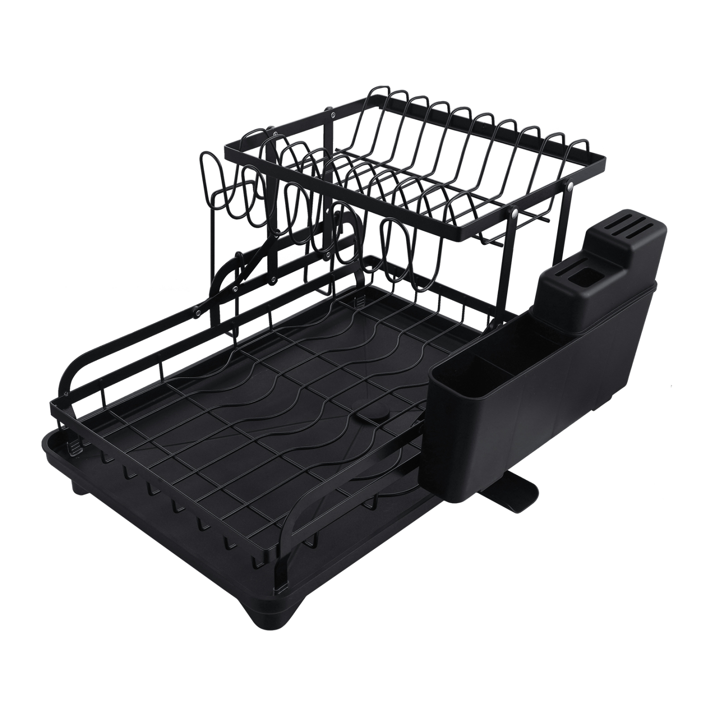 2 Tiers Dish Bowl Storage Rack Over Sink Drainer Kitchen Plate Cup Drying Holder