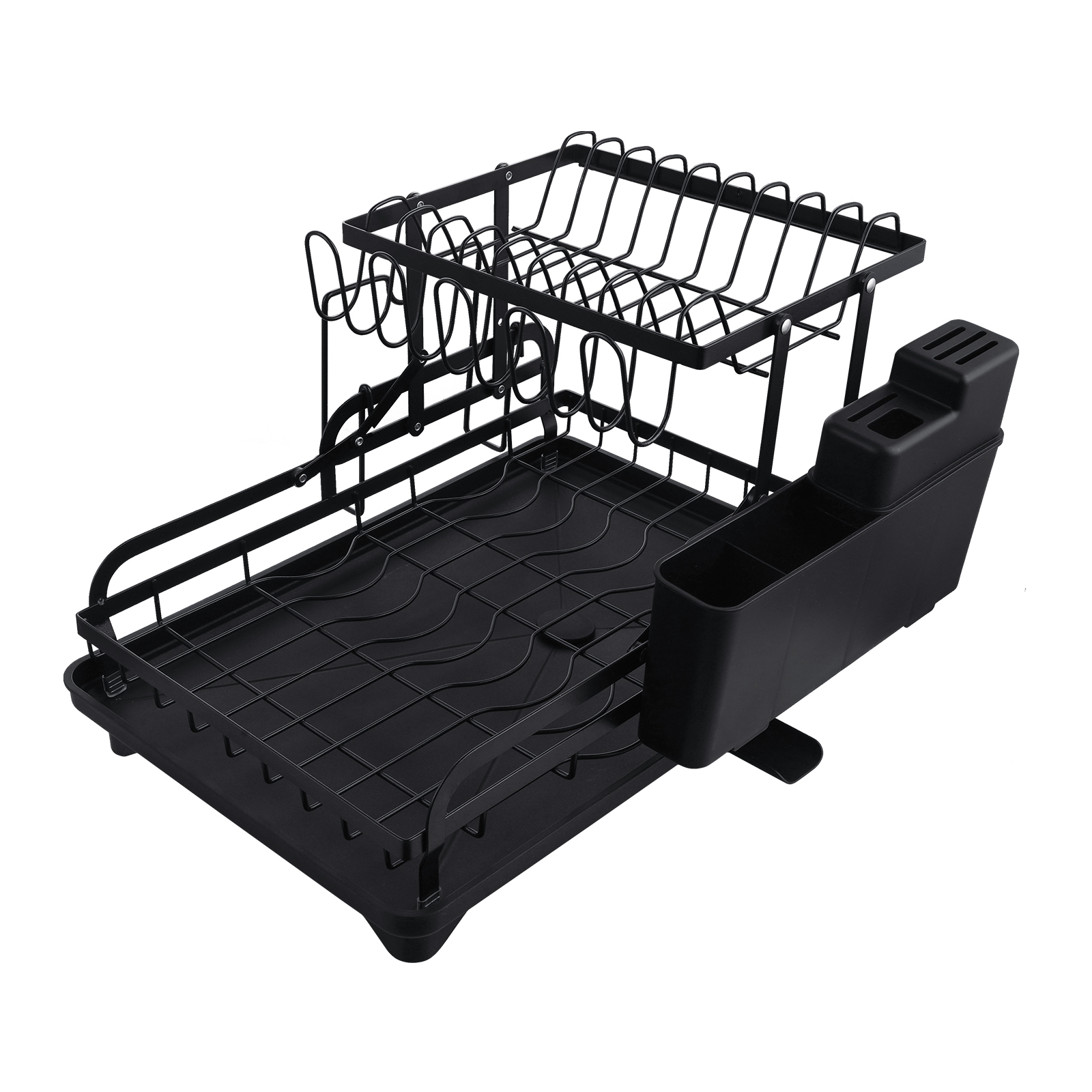 2 Tiers Dish Bowl Storage Rack Over Sink Drainer Kitchen Plate Cup Drying Holder