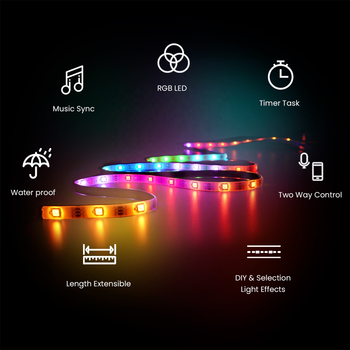 2M LifeSmart Smart Remote Control LED Strip Lights Color Change Tape Light Siri Homekit App Voice Control