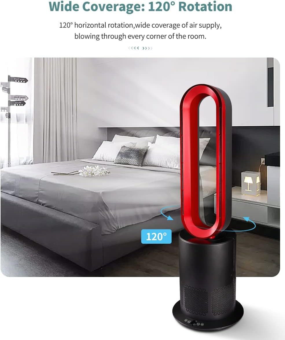 Angelo 3 in 1 Bladeless Heat Fan, Tower Fan & Heater Combo with HEPA Filter Air Purification, Remote Control, Timer, Oscillating, Air Circulator for Bedrooms Office Home SAA Approved