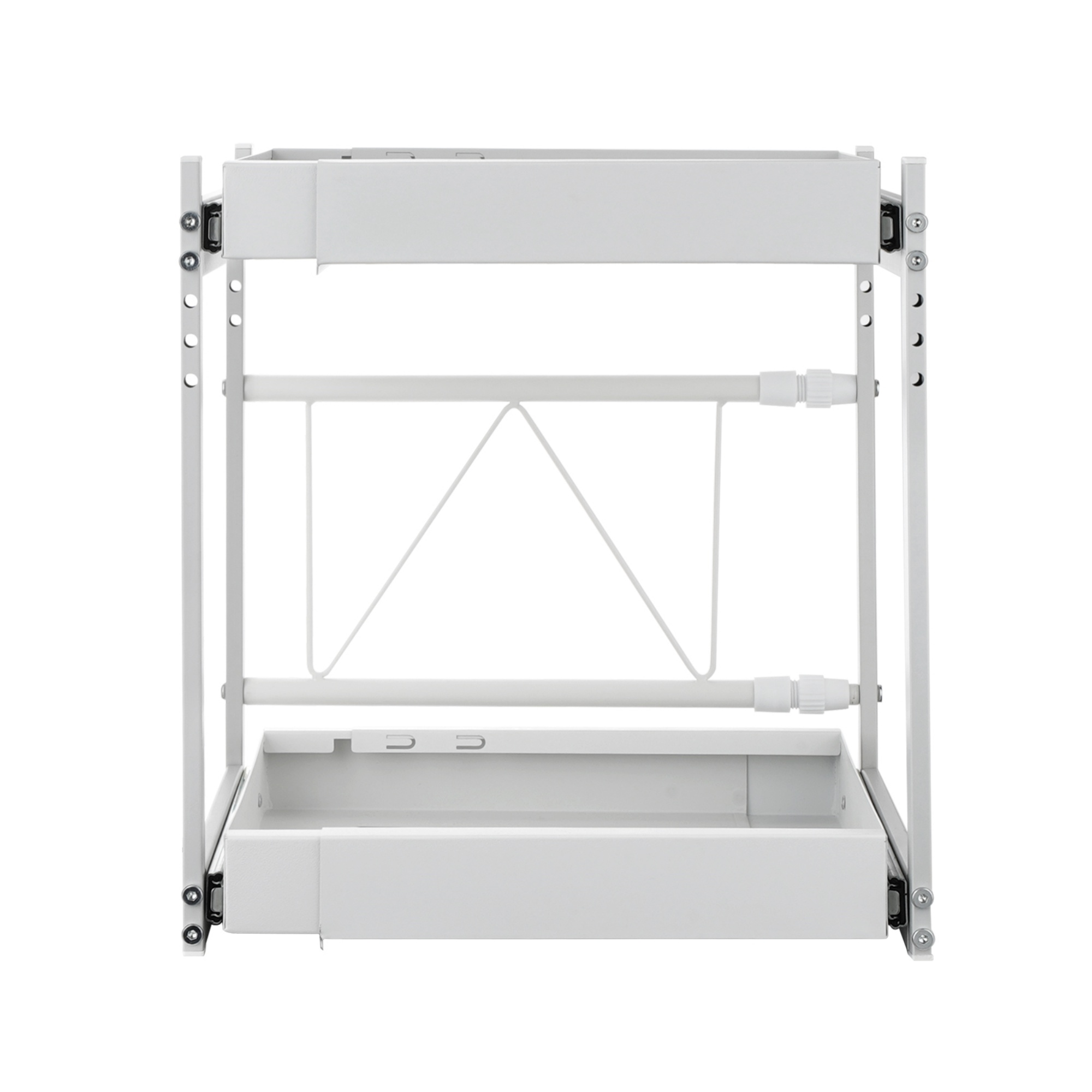 Kitchen Under Sink Cabinet Adjustable Width/Height Organizer Drawer Rack Pull Out Storage Holder Basket Shelf White