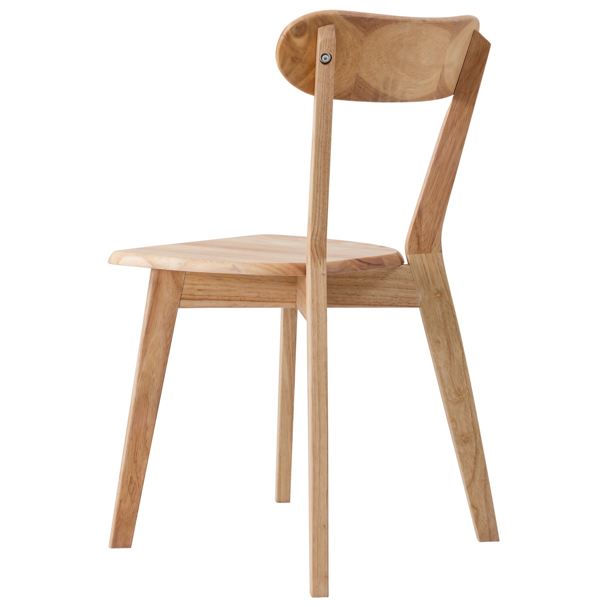 2PCs Rubber Wood Dining Chairs for Home Kitchen Restaurant Walnut/Natural/Black