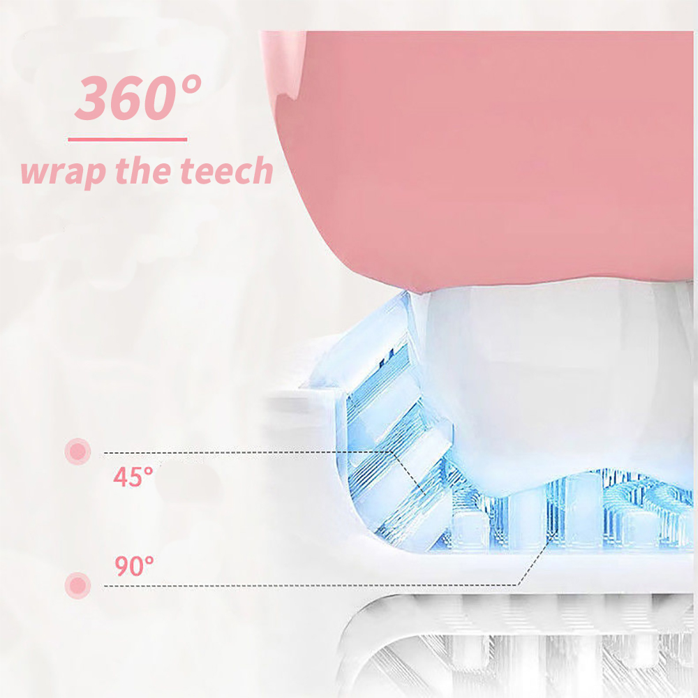 Age 8-15 Electric Toothbrush Auto 360° Ultrasnoic U-Shape Head Smart Voice Kids